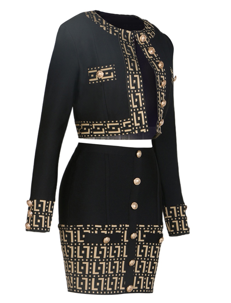 High waist coat short short skirt 2pcs set for women