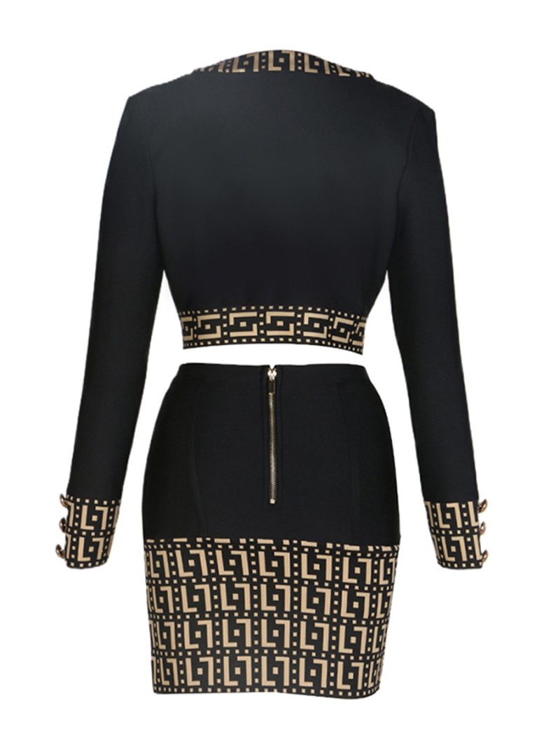 High waist coat short short skirt 2pcs set for women