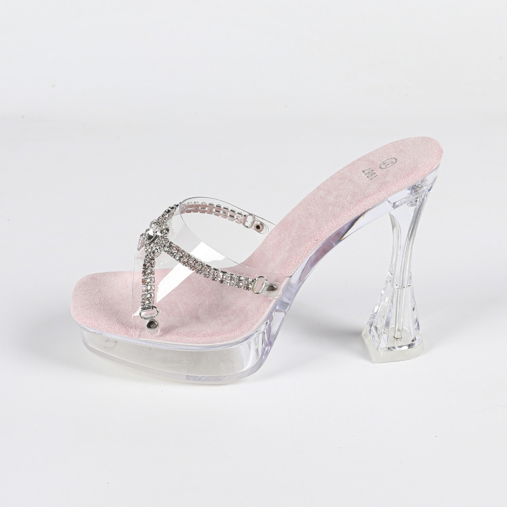 Shining shoes thick high-heeled shoes for women