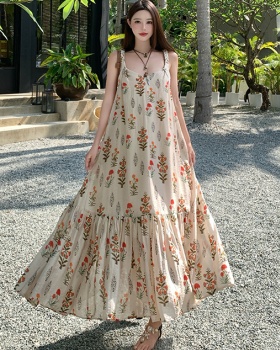 Simple twist halter long dress summer France style dress