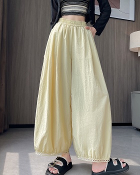 High waist ice silk bloomers lace nine pants for women