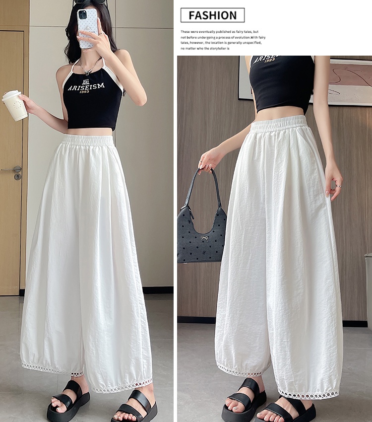 High waist ice silk bloomers lace nine pants for women