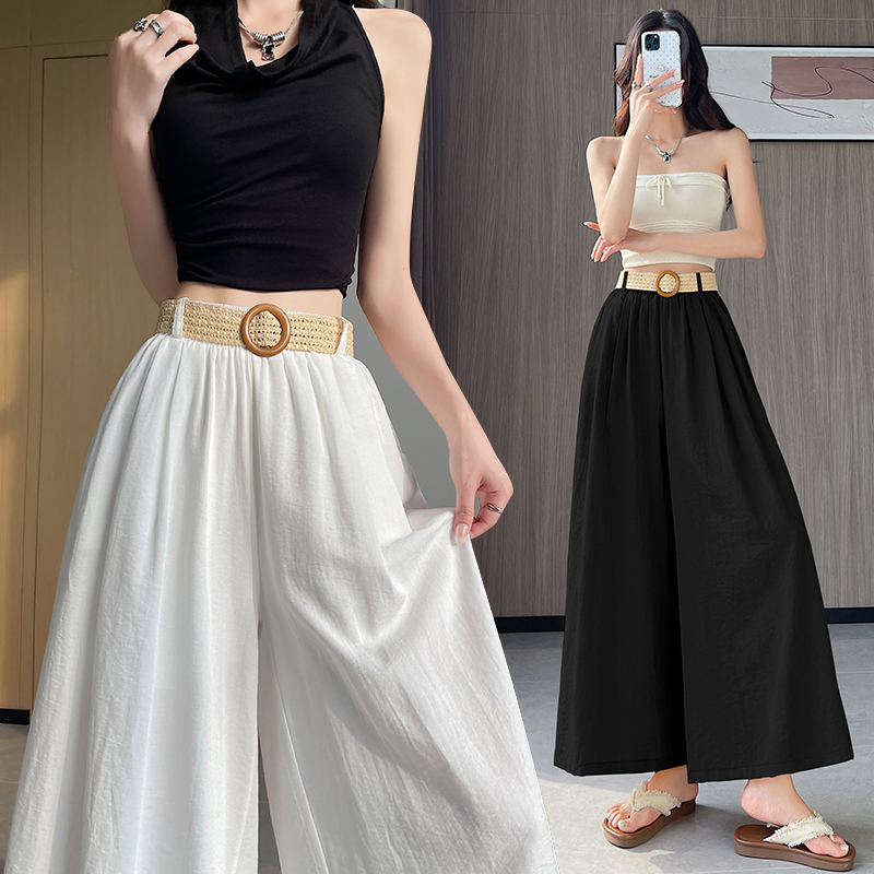 Drape pants high waist wide leg pants for women