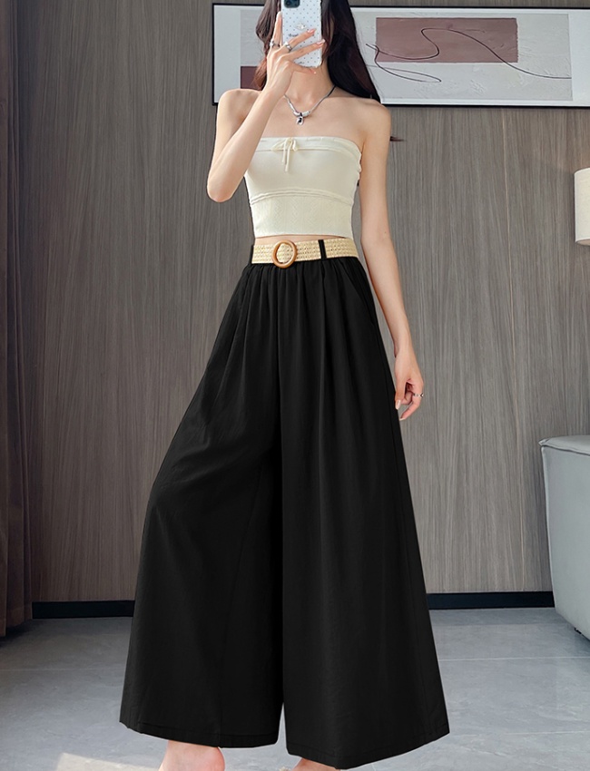 Drape pants high waist wide leg pants for women