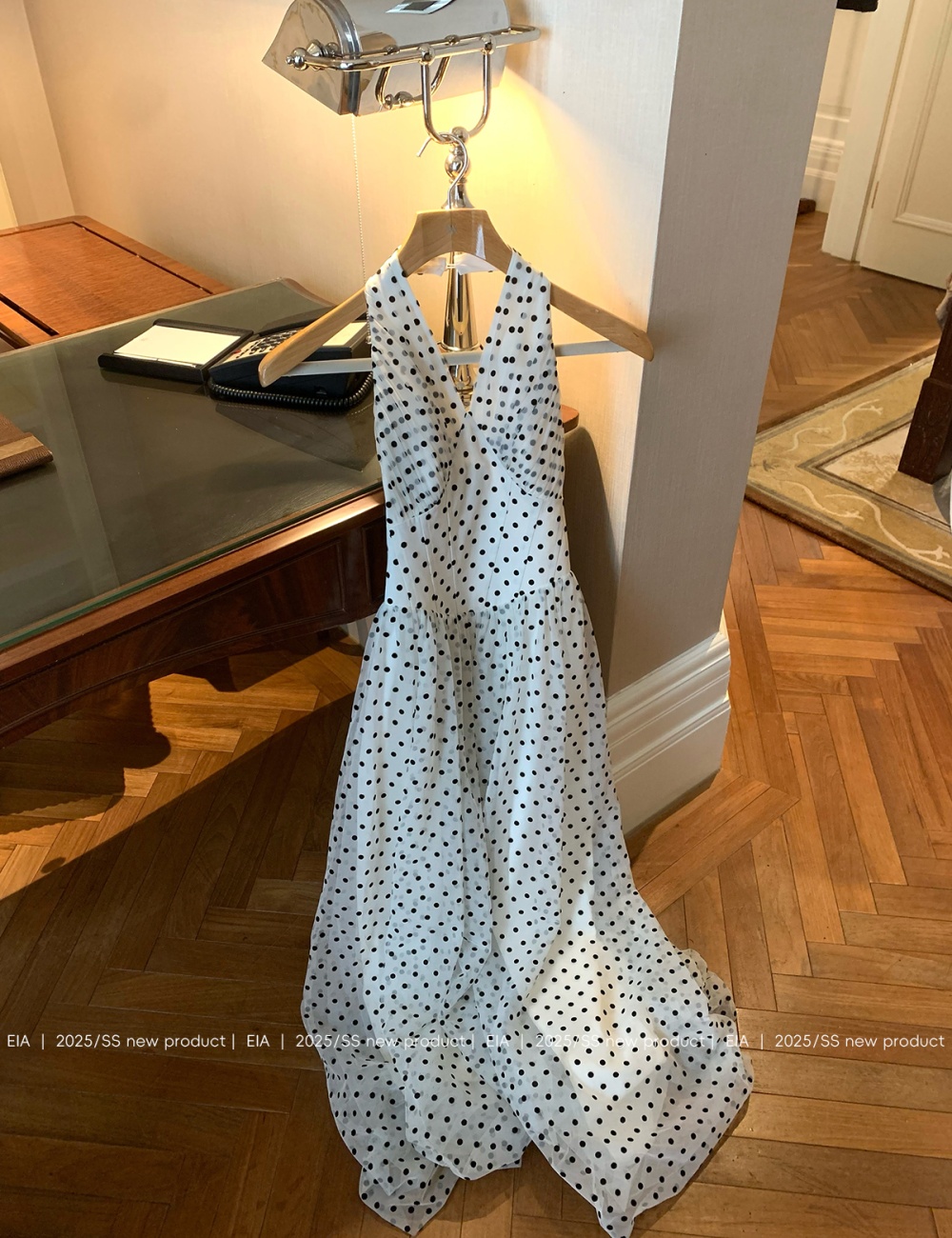 Polka dot big skirt temperament dress for women