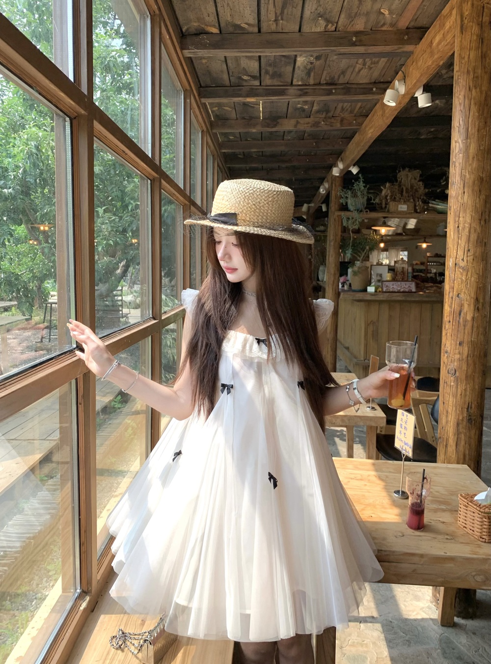 Gauze summer mixed colors doll dress