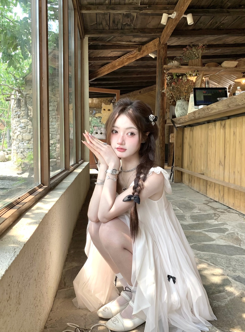 Gauze summer mixed colors doll dress