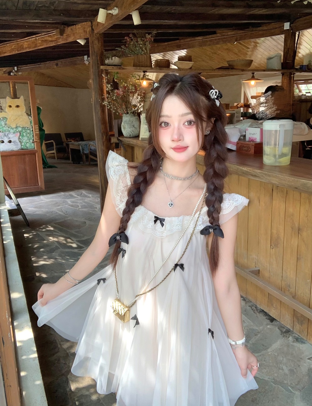 Gauze summer mixed colors doll dress