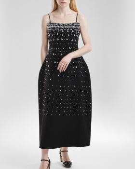 Rhinestone wrapped chest dress splice formal dress for women