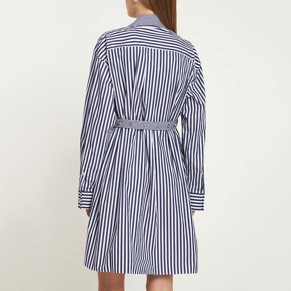 Stripe Casual shirt mixed colors dress for women