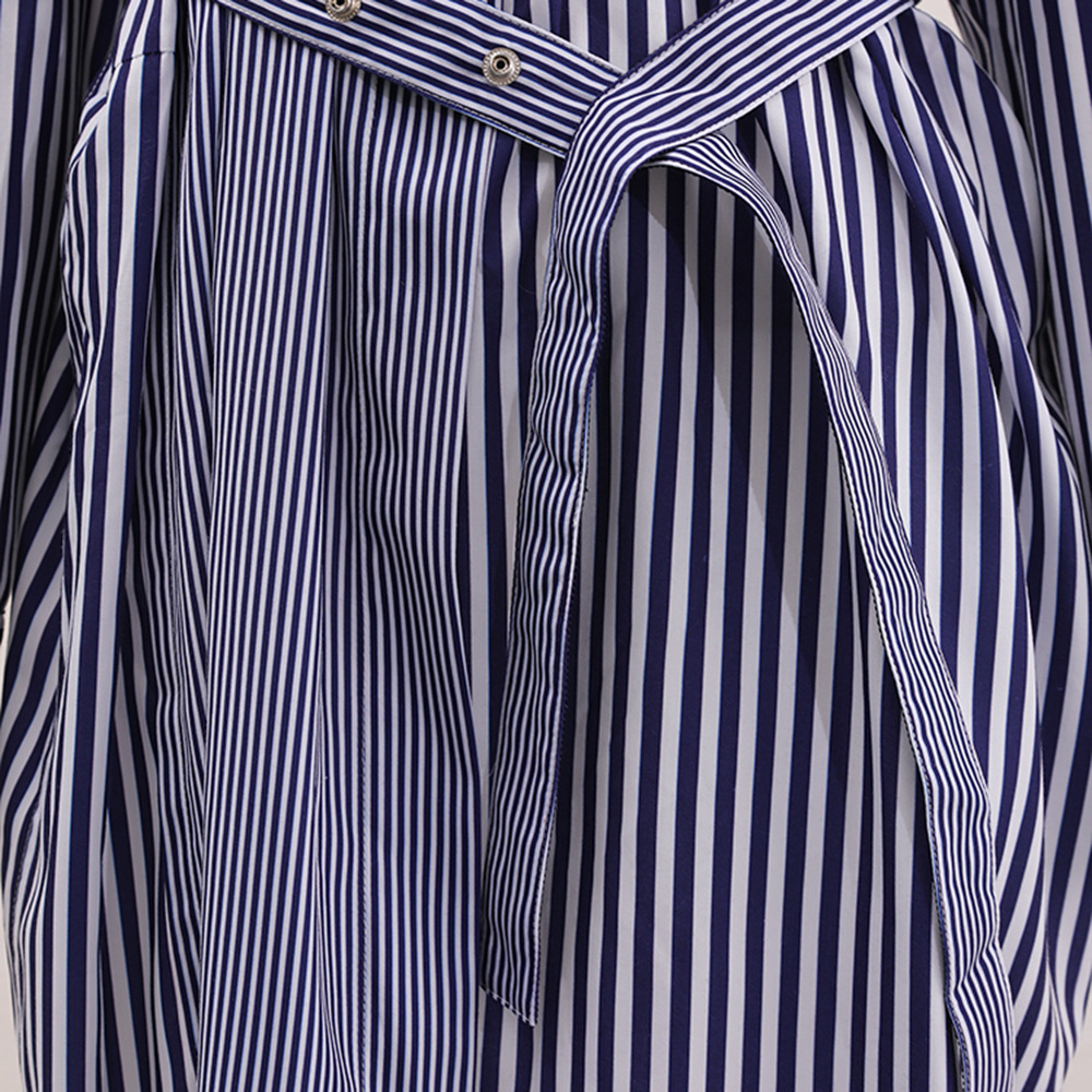 Stripe Casual shirt mixed colors dress for women