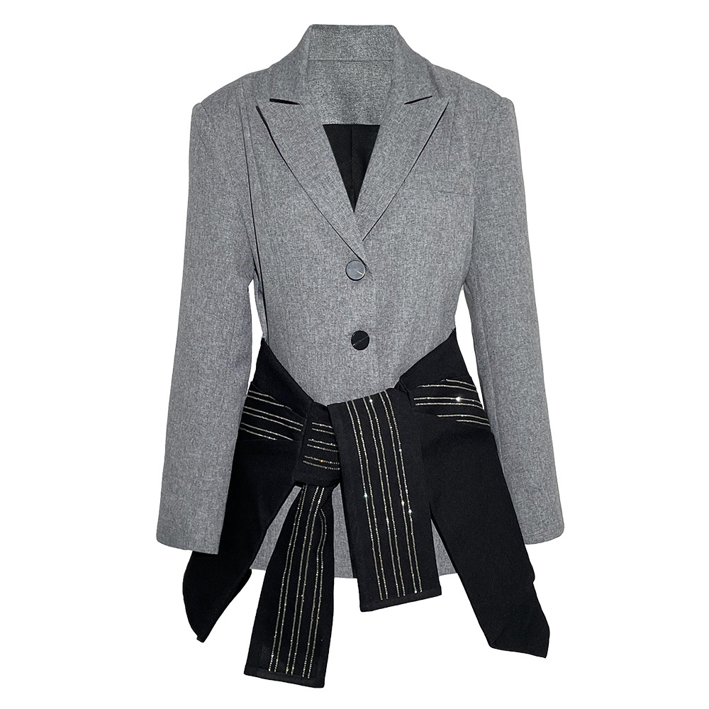 Bandage Casual business suit France style coat for women