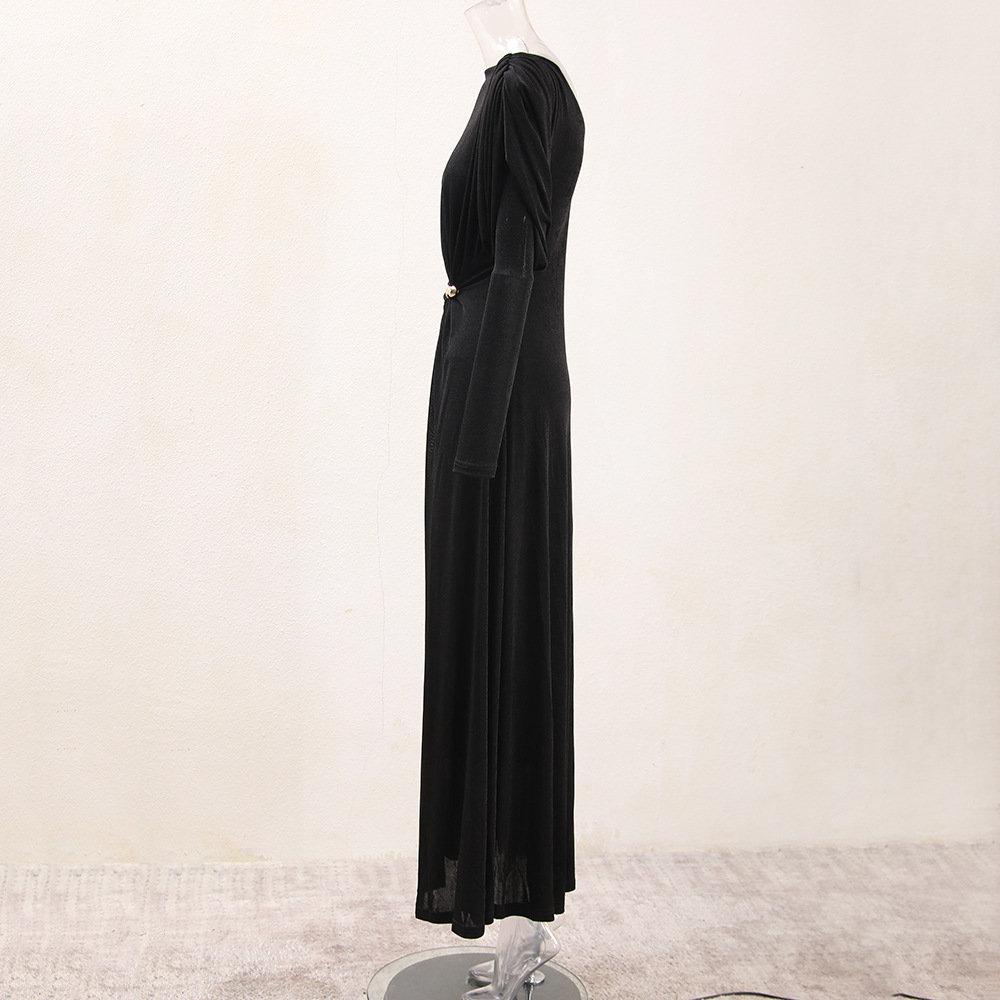 Elasticity temperament dress commuting niche long dress