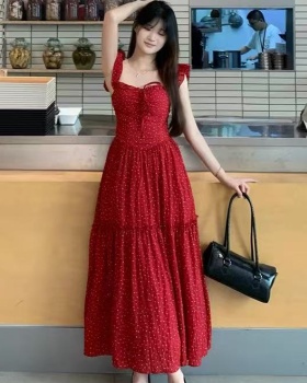 Halter boats sleeve all-match slim tender dress for women