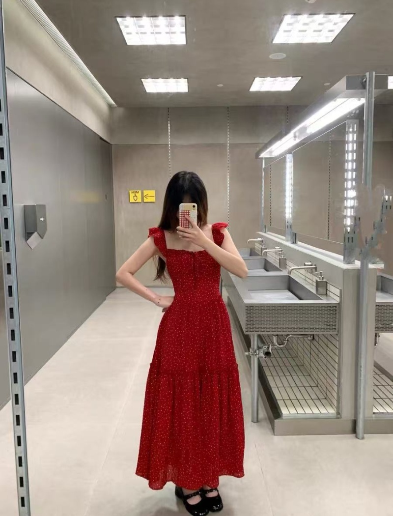 Halter boats sleeve all-match slim tender dress for women