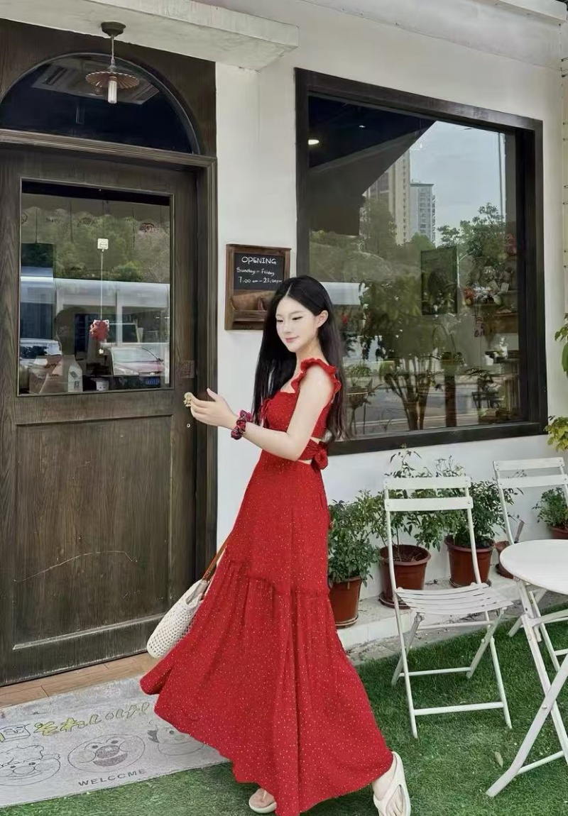 Halter boats sleeve all-match slim tender dress for women