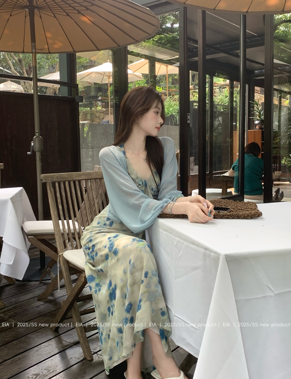 Temperament slim dress retro long dress a set for women