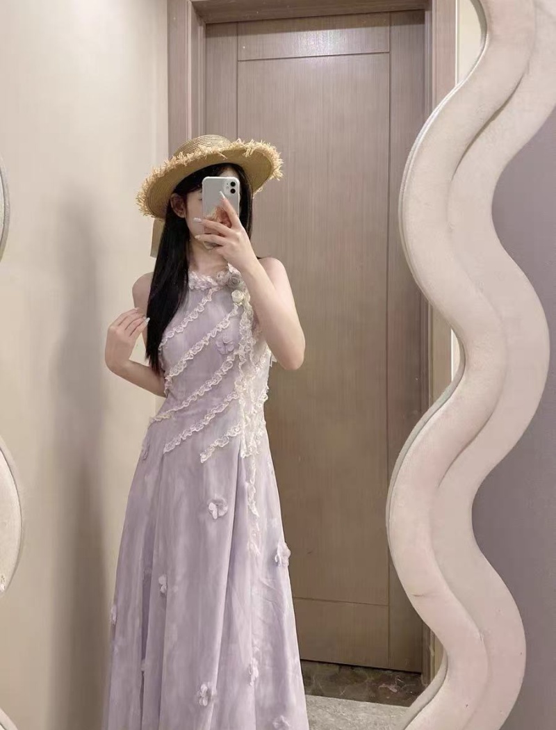 Sling temperament long France style dress for women