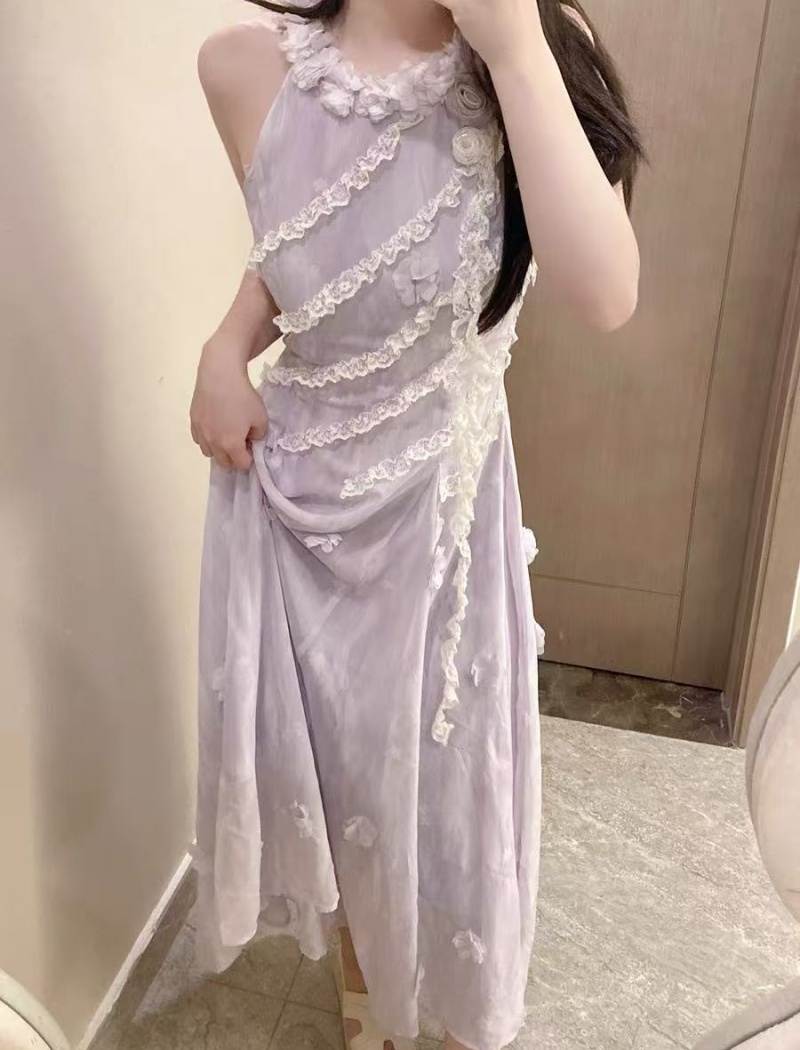 Sling temperament long France style dress for women
