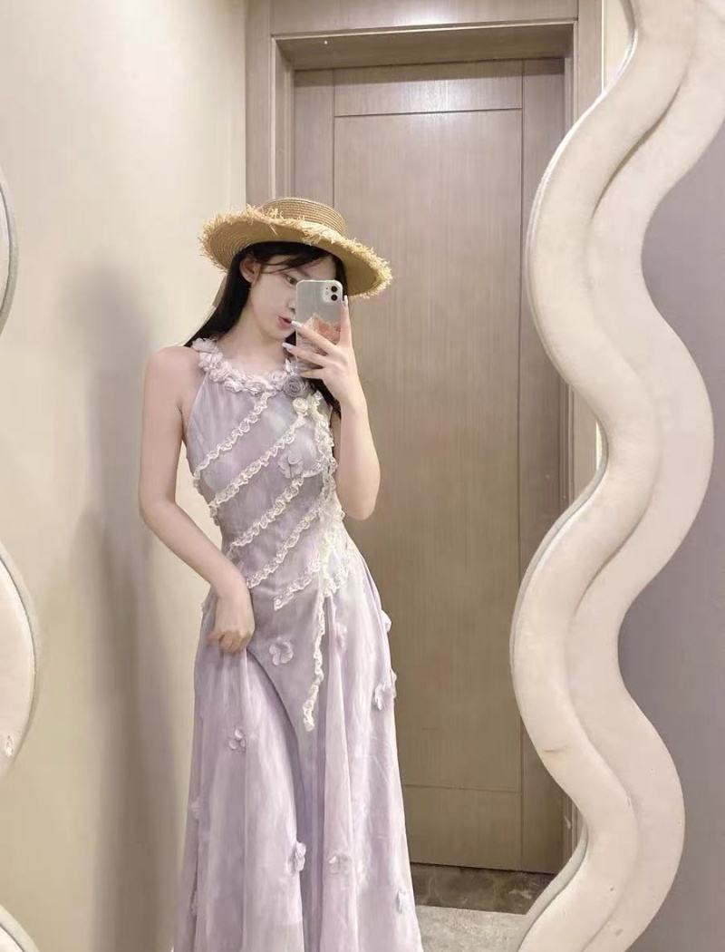 Sling temperament long France style dress for women