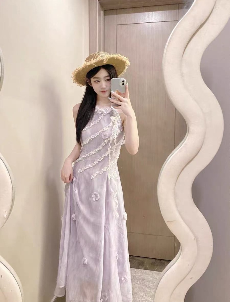 Sling temperament long France style dress for women