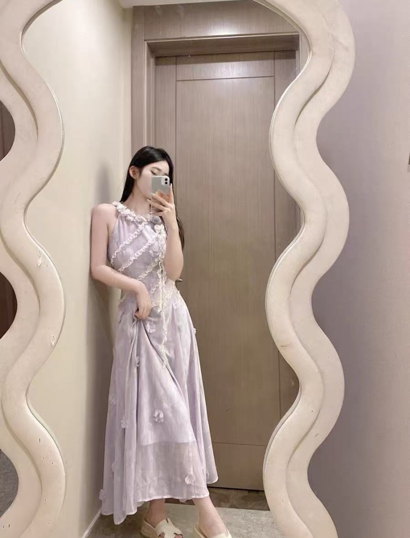 Sling temperament long France style dress for women