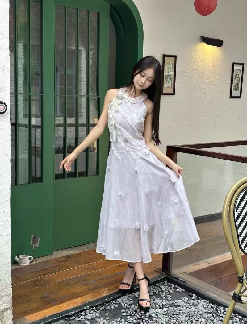 Sling temperament long France style dress for women