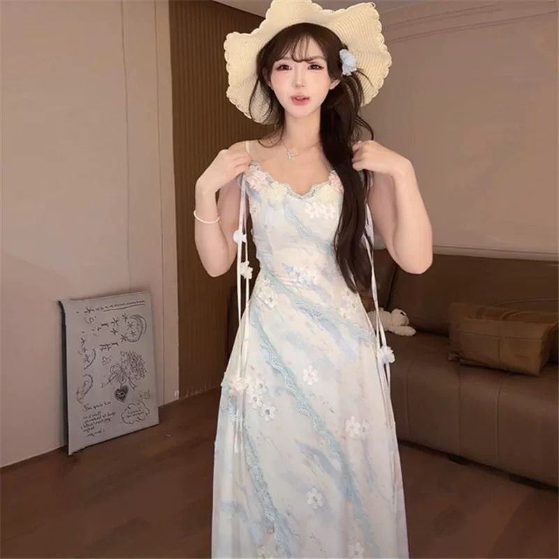 Beautiful enticement dress slim summer long dress