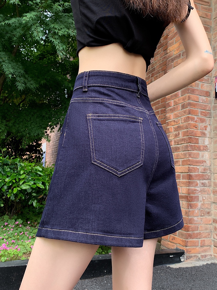 Summer front denim skirt elasticity back shorts for women