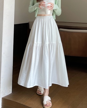 Sweet white slim pleated loose skirt for women