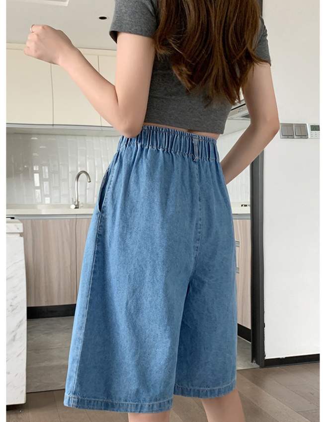 Wide leg A-line short jeans summer slim shorts for women