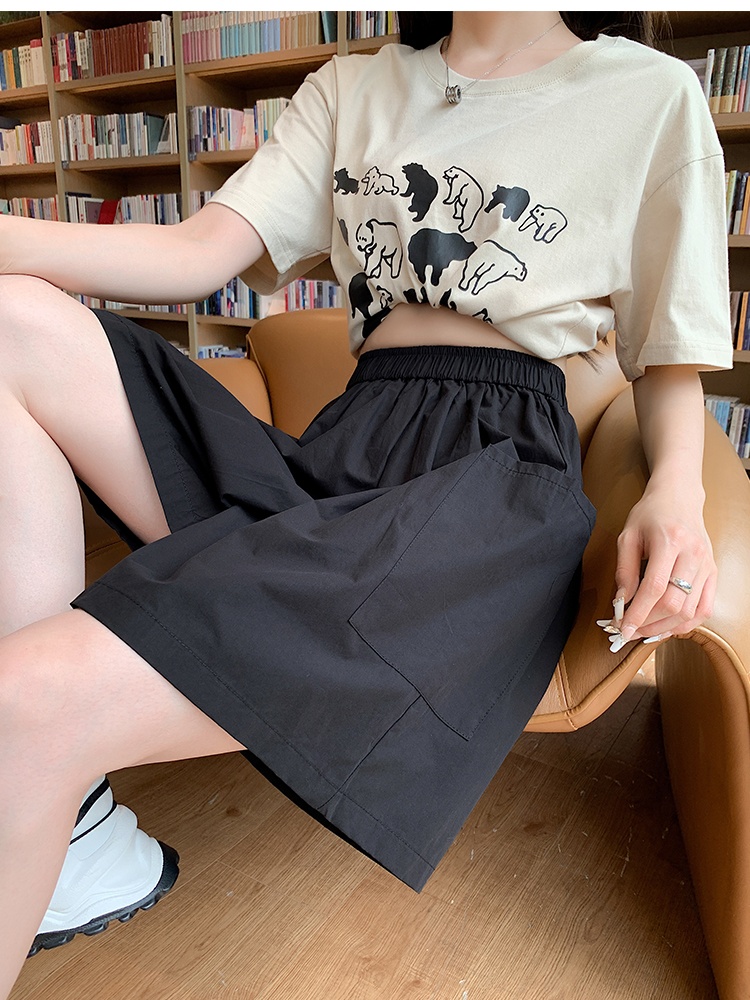Loose slim pants wide leg irregular skirt for women