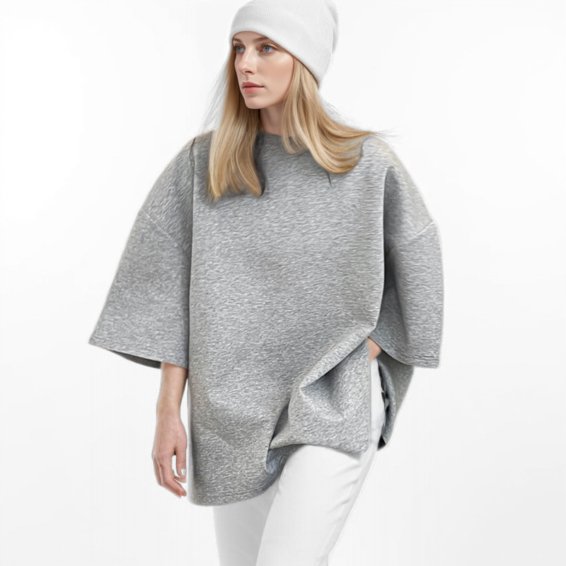 All-match loose shirts round neck T-shirt for women
