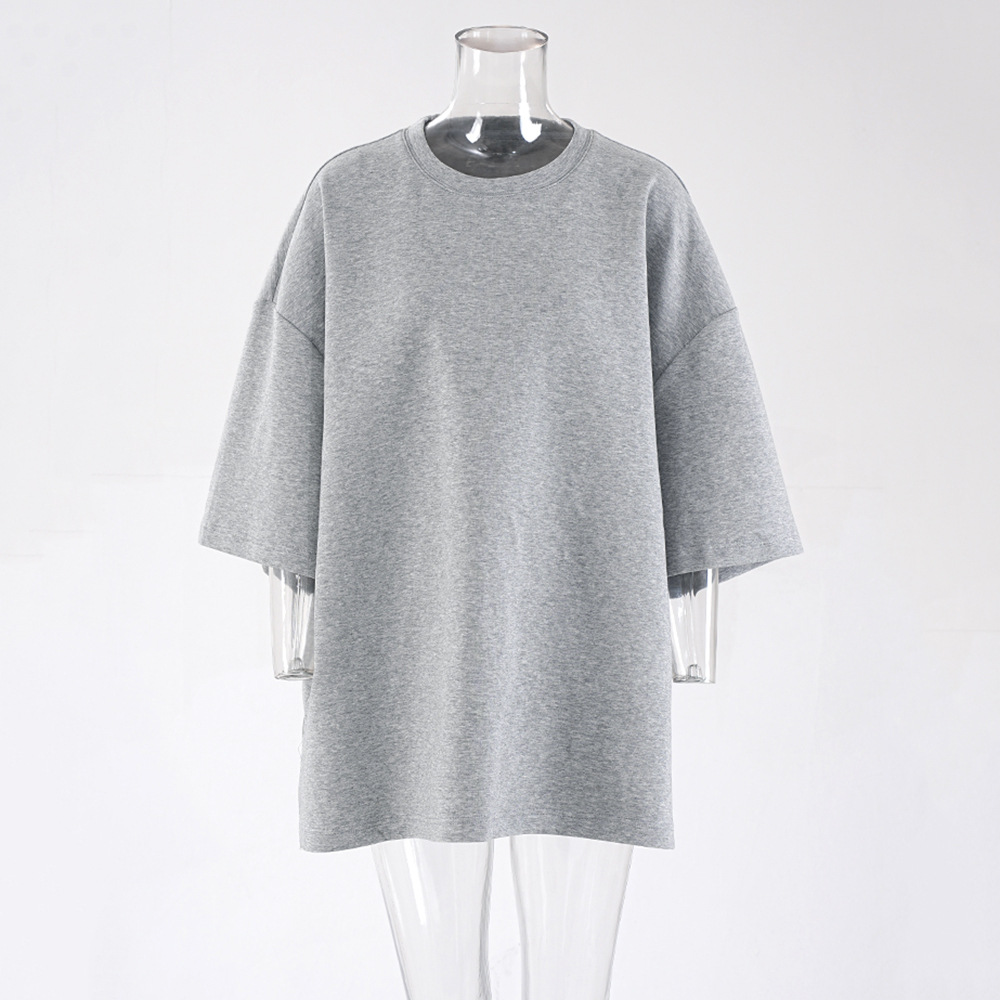 All-match loose shirts round neck T-shirt for women