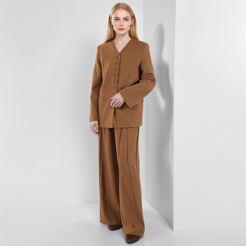Wide leg pants 2pcs set for women