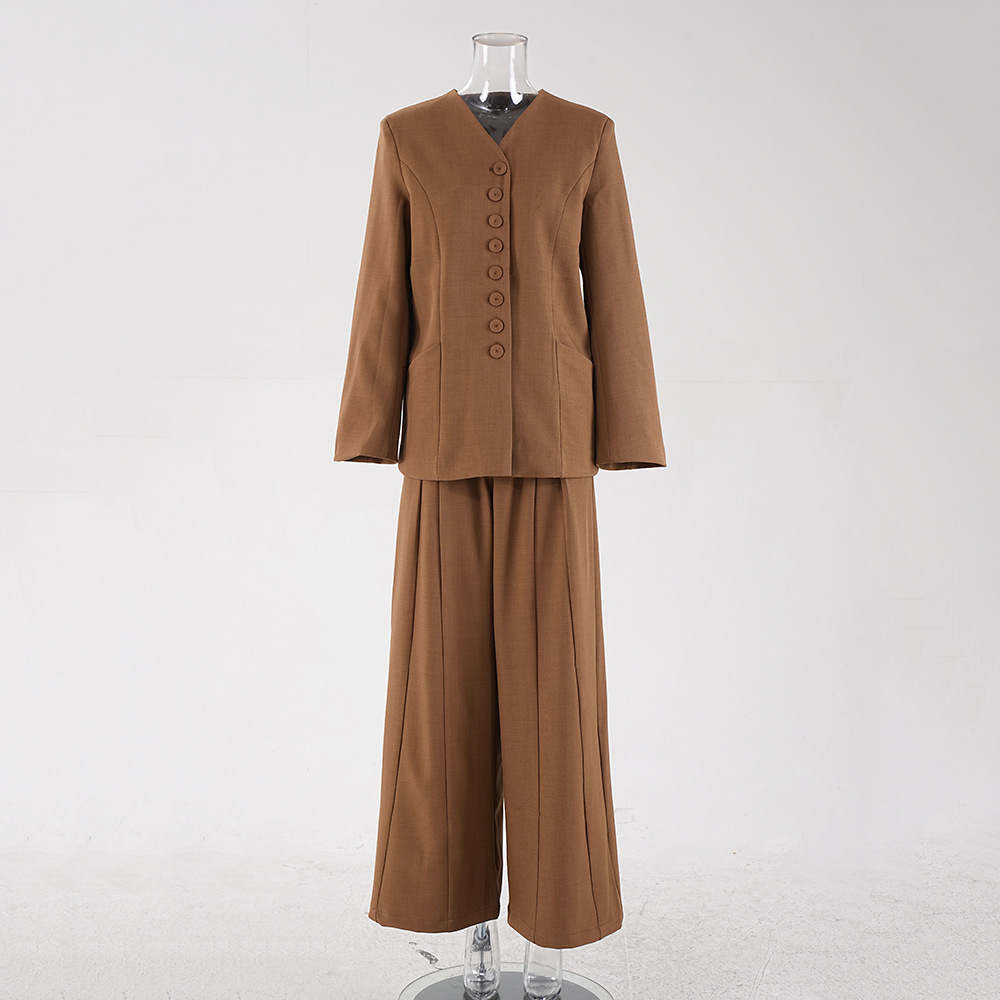 Wide leg pants 2pcs set for women