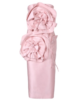 Apricot dress big flower long dress for women
