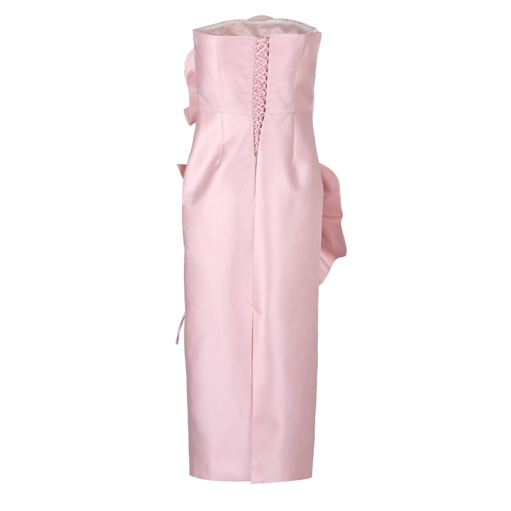 Apricot dress big flower long dress for women