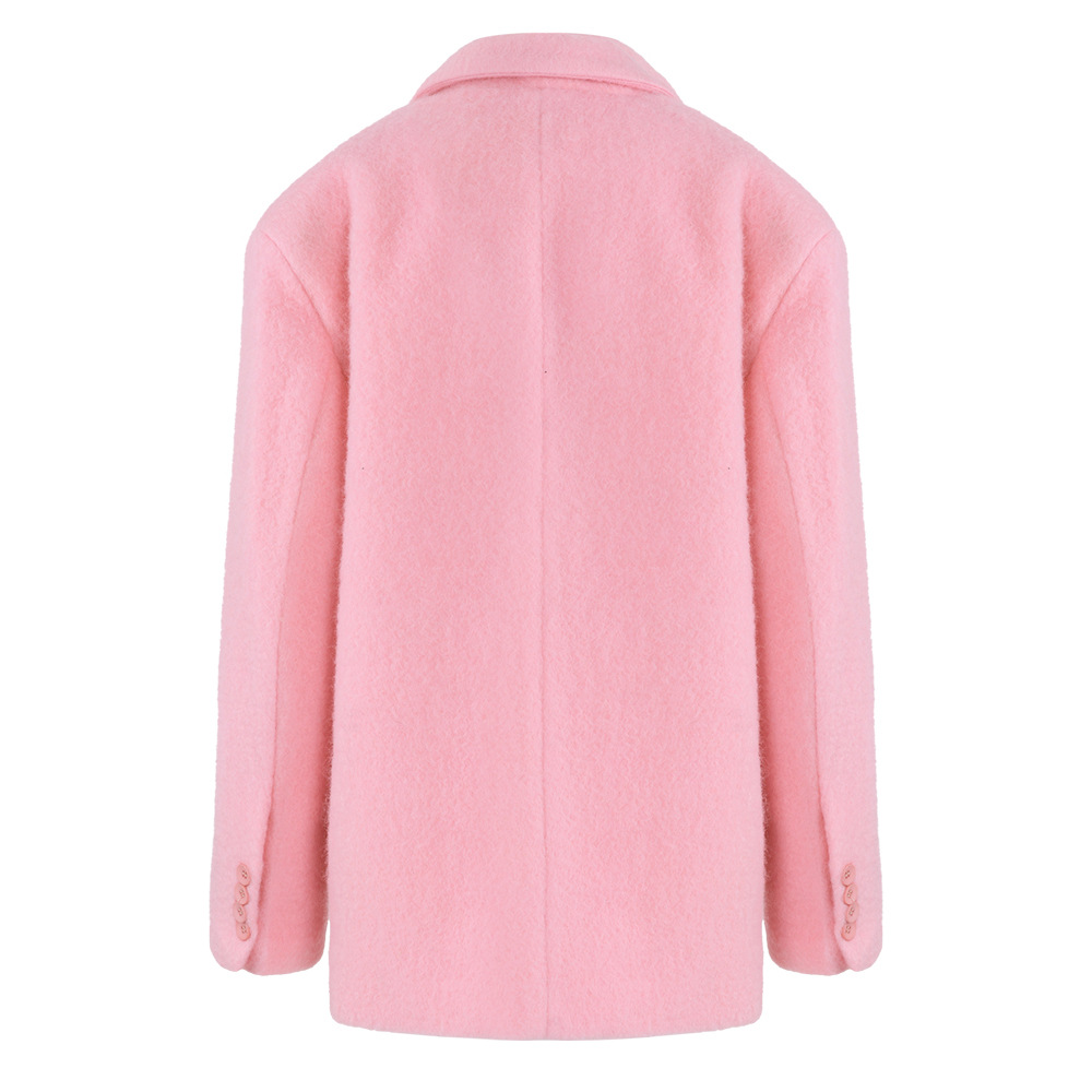 Temperament woolen coat pink business suit