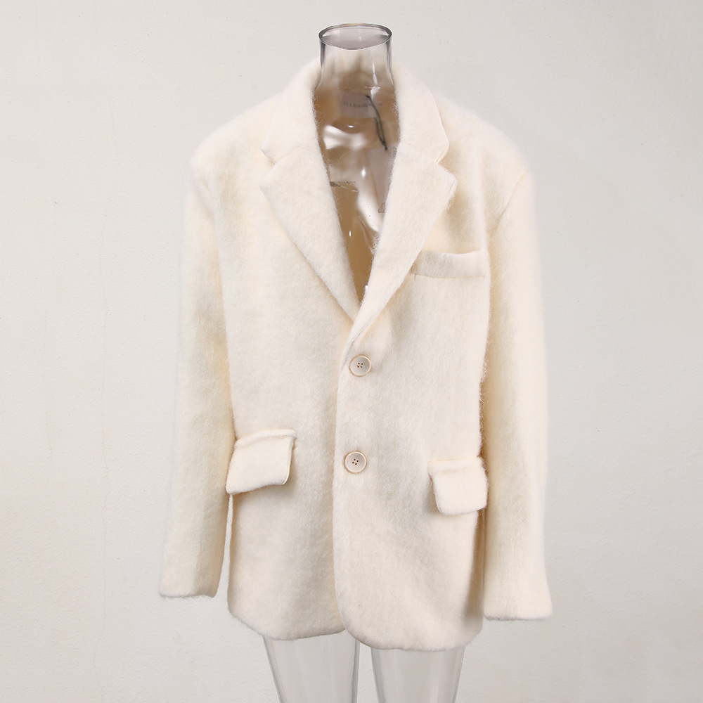 Temperament woolen coat pink business suit