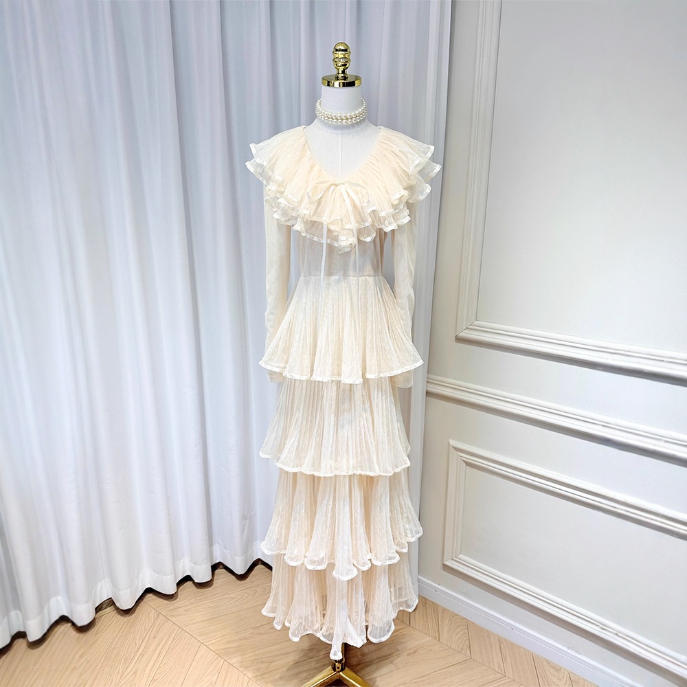 France style long dress multilayer dress for women