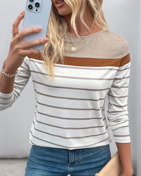 Simple inside the ride tops long sleeve T-shirt for women