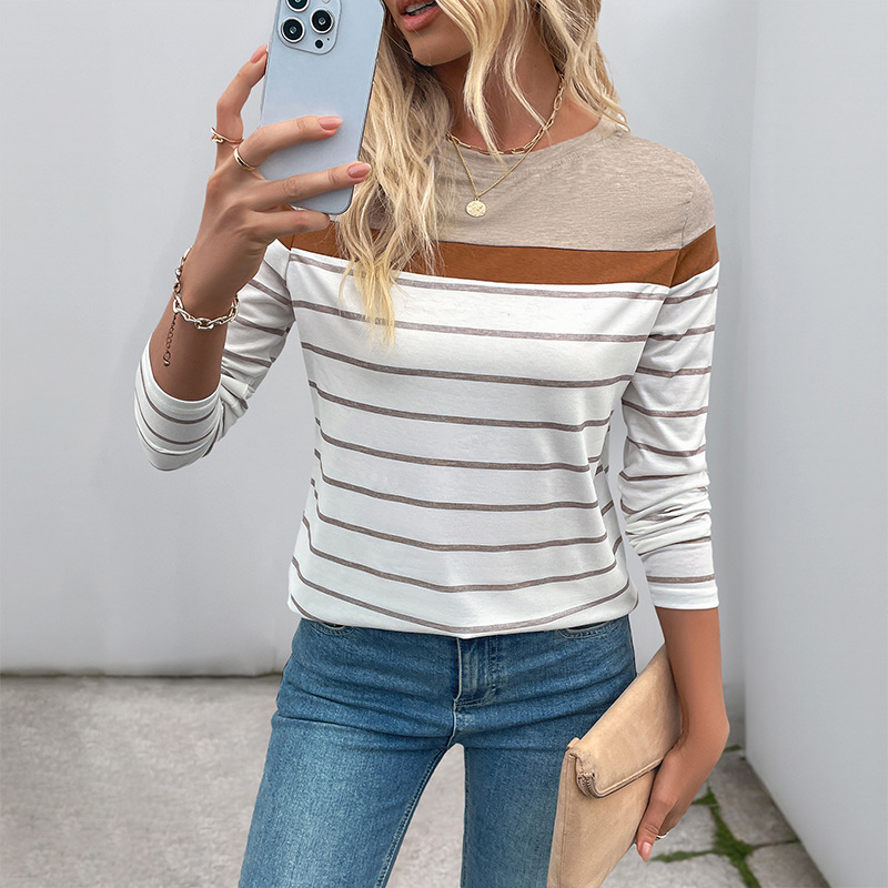 Simple inside the ride tops long sleeve T-shirt for women