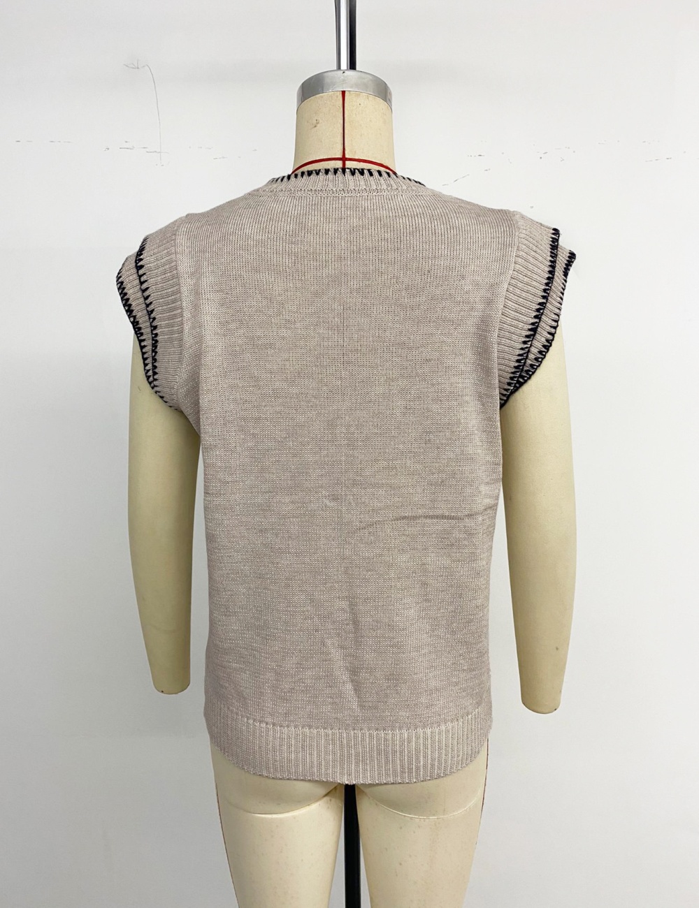 Sleeveless all-match vest round neck waistcoat