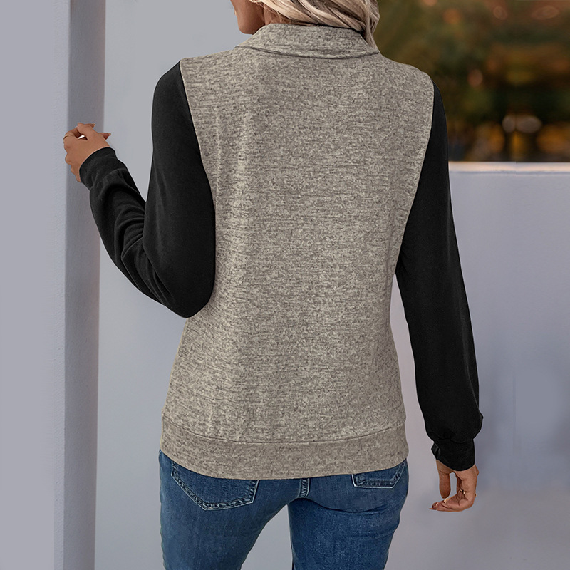 Cardigans mixed colors autumn buckles hoodie