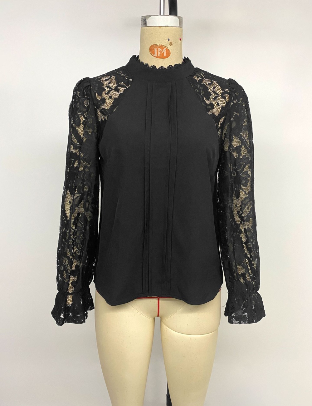 Long sleeve elegant half high collar autumn sexy pure shirt