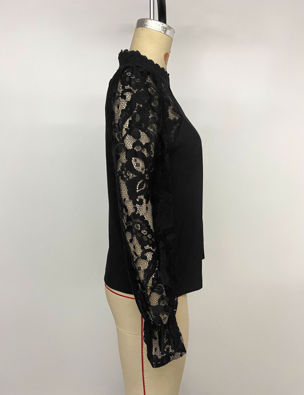 Long sleeve elegant half high collar autumn sexy pure shirt