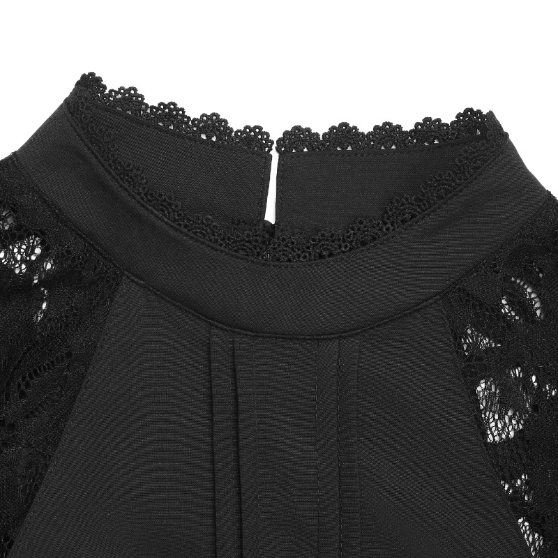 Long sleeve elegant half high collar autumn sexy pure shirt