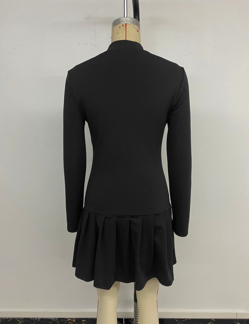 Bow buckle decoration sweet style autumn dress