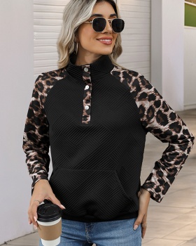Splice personality cardigans leopard hoodie for women